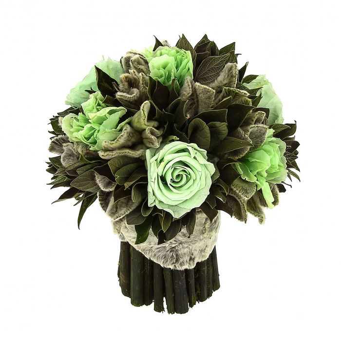 Декоративная композиция "Вельвет" малый, 14 х 14 х 15 см, фисташковый