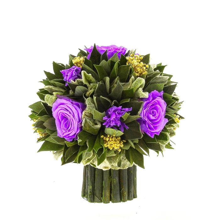 Декоративная композиция "Вельвет", чистец, 18 х 18 х 18.5 см, лиловый