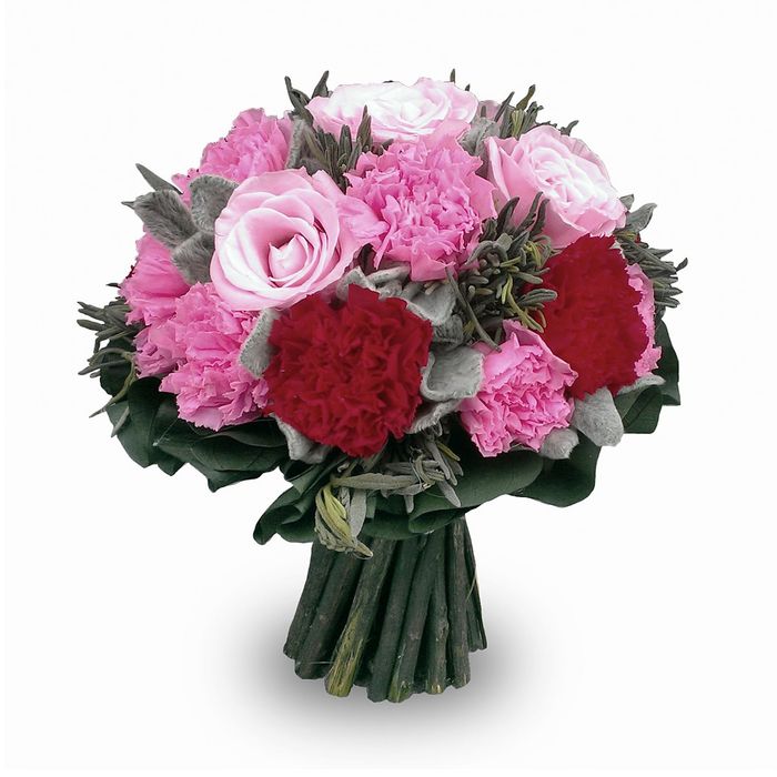 Декоративная композиция "Симфония гвоздики и роз", 19 х 19 х 20 см, красно-розовый