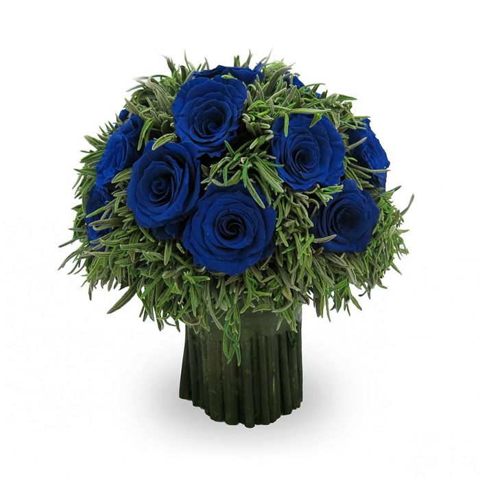 Декоративная композиция "Магия", лаванда и розы, 19 х 19 х 19 см, синий