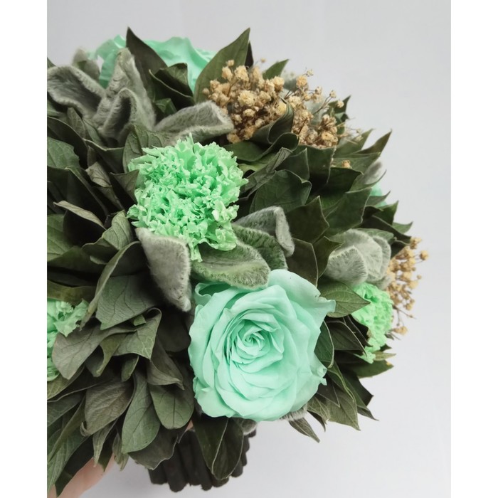 Декоративная композиция "Вельвет", чистец, 18 х 18 х 18.5 см, фисташковый