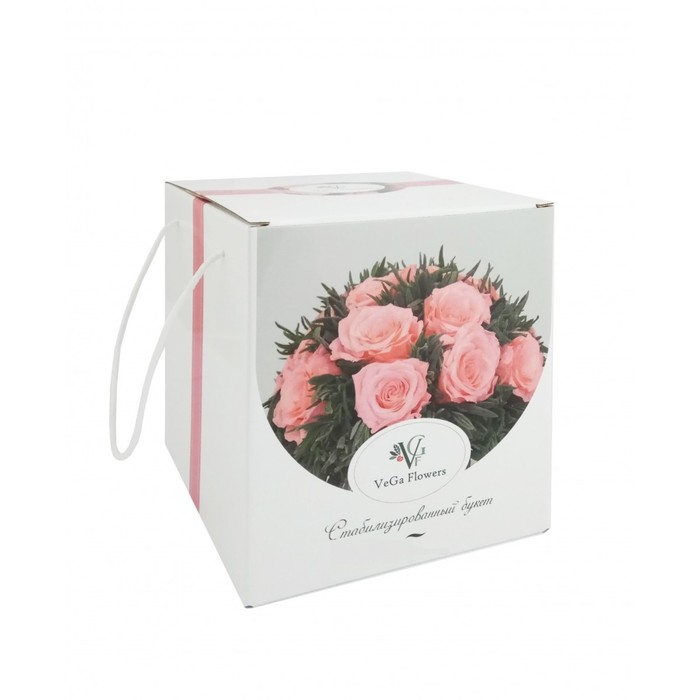 Декоративная композиция "Бомбоньер" большой, чистец, лаванда, 20 х 20 х 24 см, ярко-розовый 170144