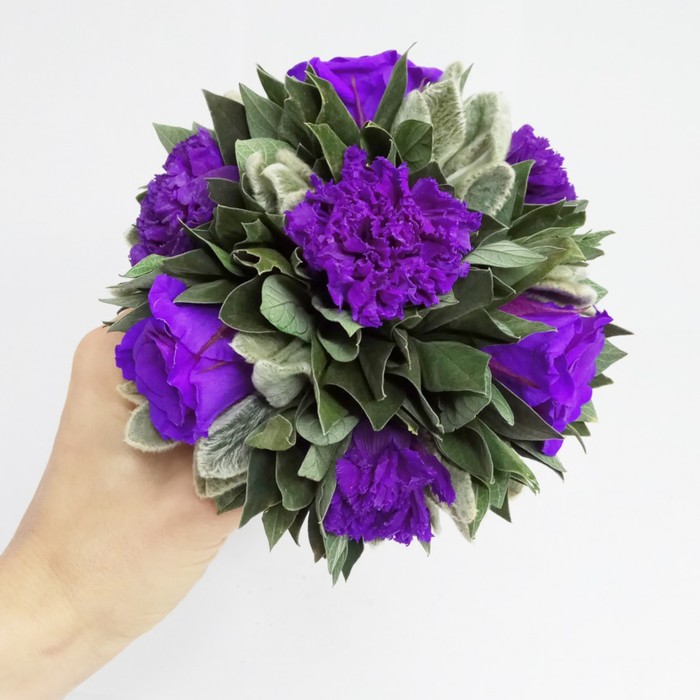 Декоративная композиция "Вельвет" малый, 14 х 14 х 15 см, лиловый