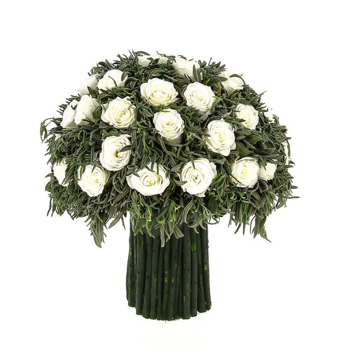 Декоративная композиция "Афродита" средний, лаванда, 28 х 28 х 28 см, белый