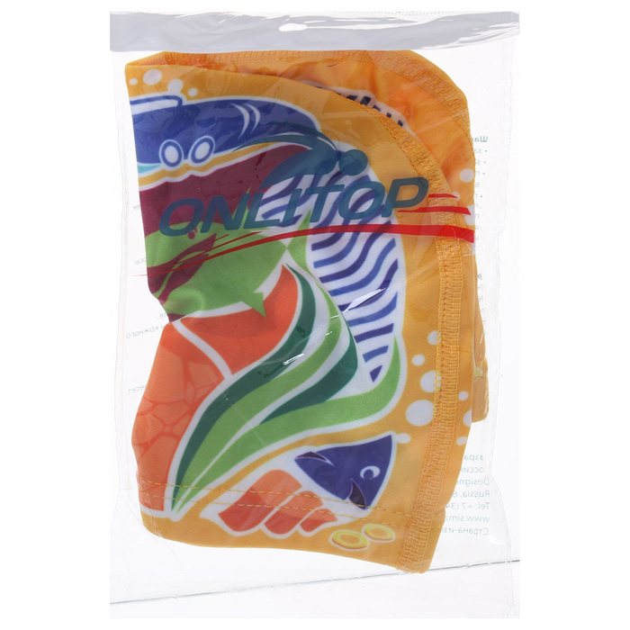 Шапочка для плавания "Подводный мир", детская, текстиль