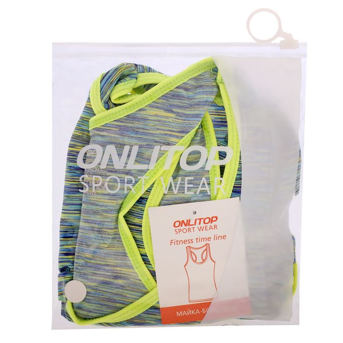 Спортивная майка ONLITOP Fitness time, размер 42-44, цвет зелёный