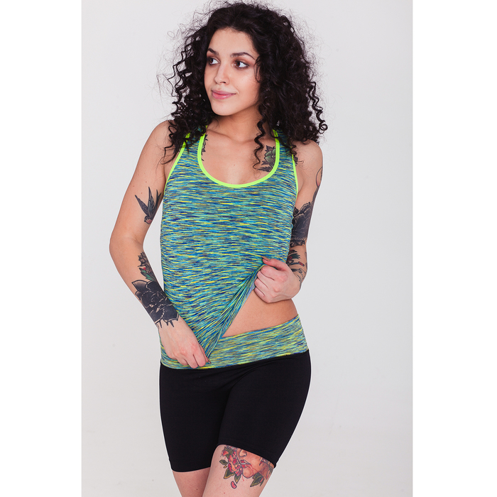 Спортивная майка ONLITOP Fitness time, размер 46-48, цвет зелёный