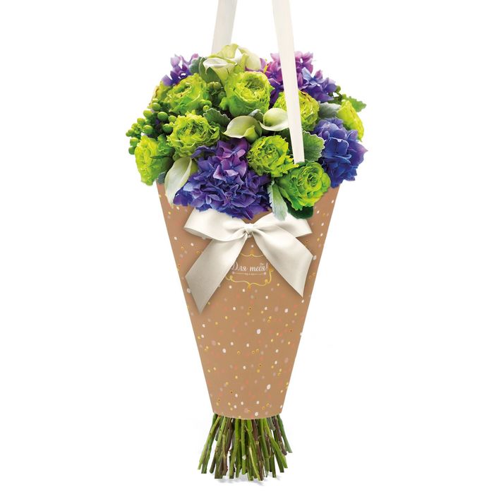 Конверт– конус для цветов «Конфети», 8 × 26,5 см