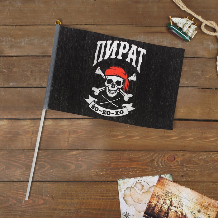 Флаг пирата настольный "Йо-хо-хо", 14 х 21 см