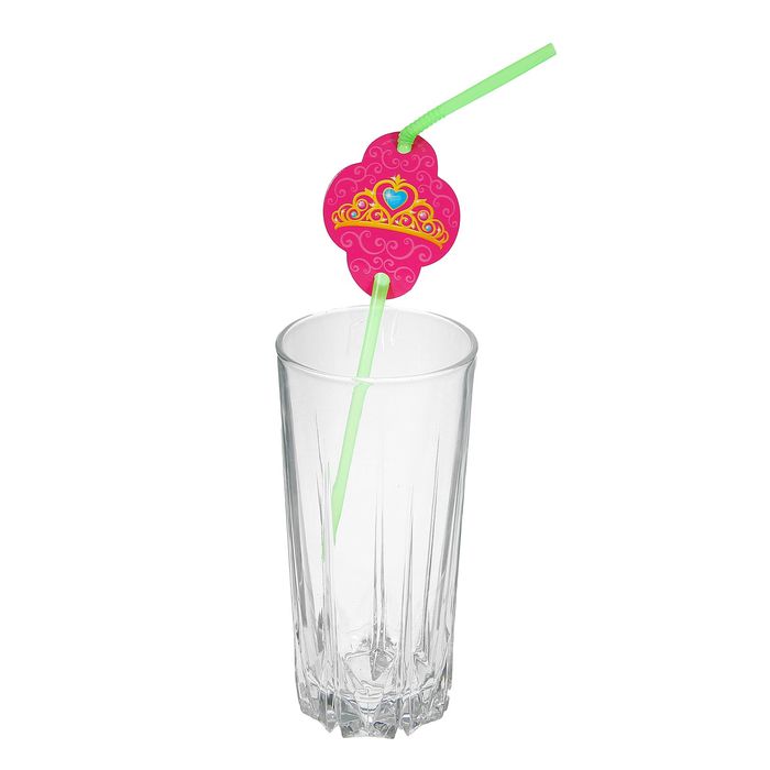 Трубочки для коктейля "Принцесса", корона, (набор 6 шт.)