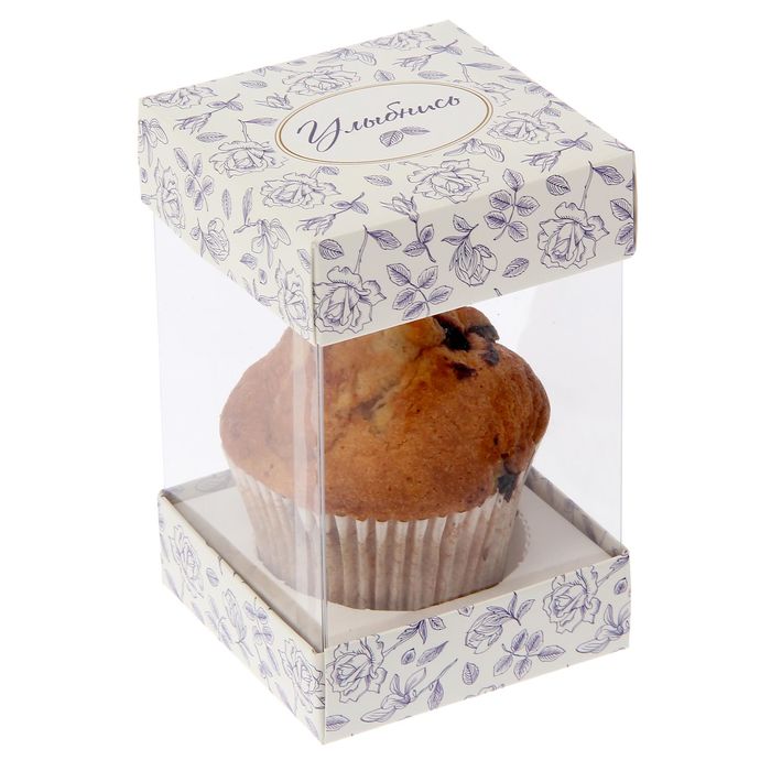 Коробка для капкейка «Улыбнись», 7,7 х 12 х 7,7 см