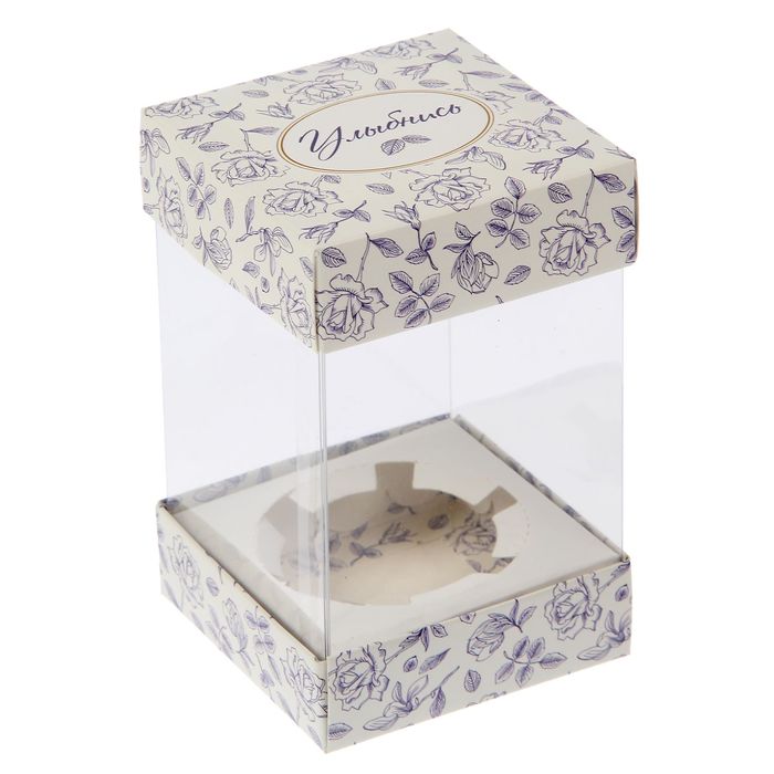 Коробка для капкейка «Улыбнись», 7,7 х 12 х 7,7 см