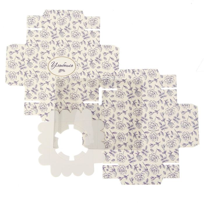 Коробка для капкейка «Улыбнись», 7,7 х 12 х 7,7 см