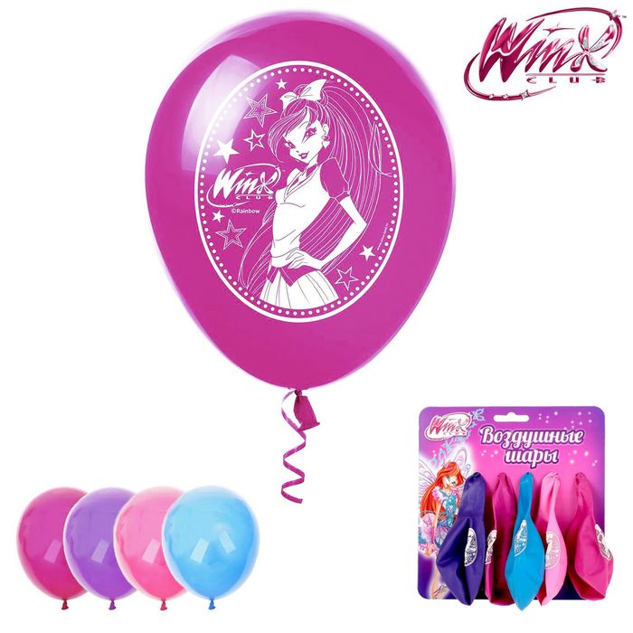 Воздушные шары (набор 5 шт) "WINX", феи ВИНКС: Блум, 12 дюймов, МИКС