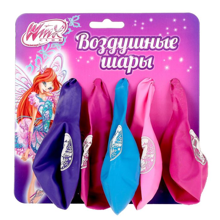 Воздушные шары (набор 5 шт) "WINX", феи ВИНКС: Блум, 12 дюймов, МИКС