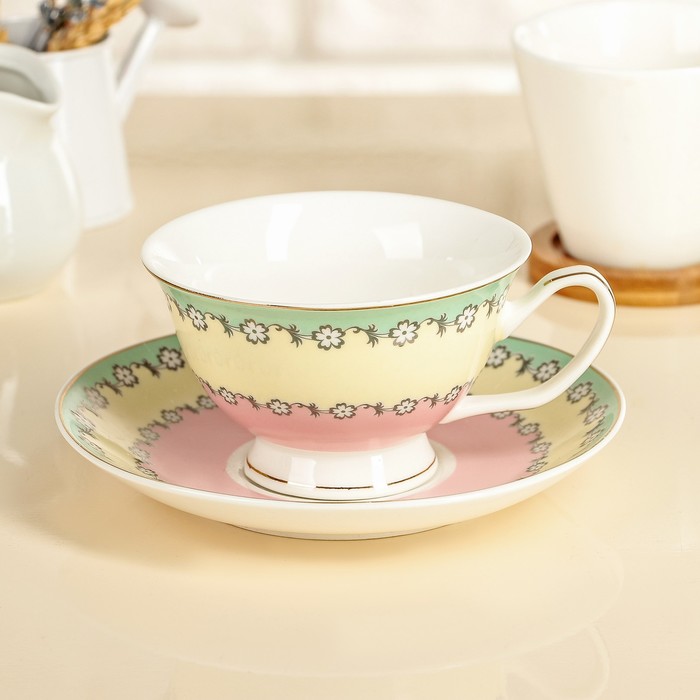 Чайная пара 200 мл "Цветочный вальс"