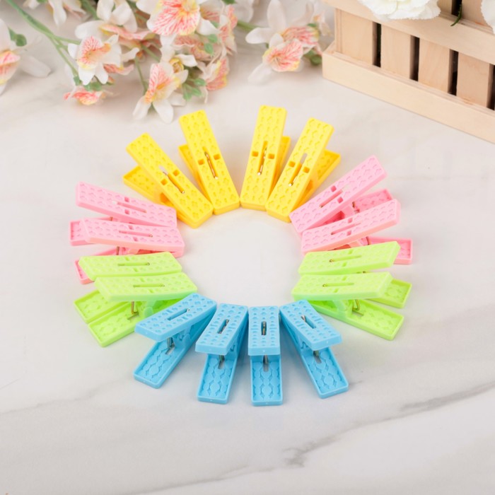 Набор прищепок бельевых 6 см "Педаль", 16 шт