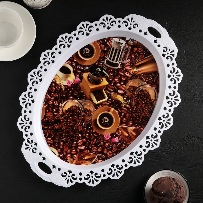 Поднос 40х28 см "Сердца", овальный