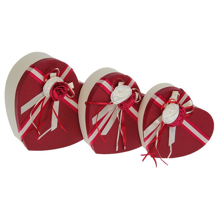 Набор коробок 3в1 "Сердце классика", 26 х 23 х 9 - 20 х 18 х 6 см