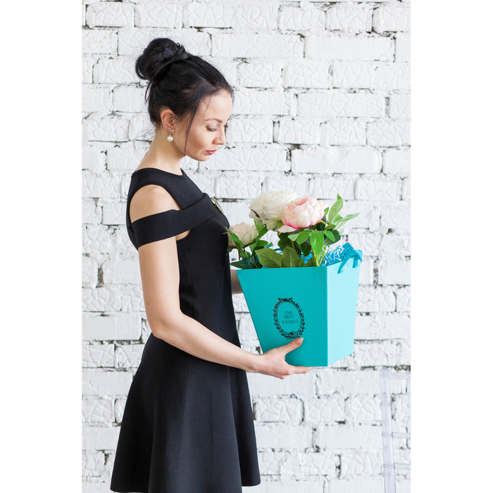 Пакет для цветов, премиум, 24 х 24 х 24 см, кюрасао