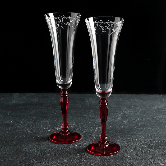 Набор фужеров для шампанского 180 мл "Виктория. Свадебный", 2 шт