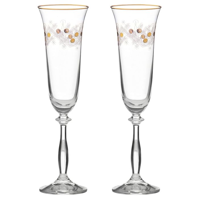 Набор фужеров для шампанского 190 мл "Анжела. Снежинки", 2 шт