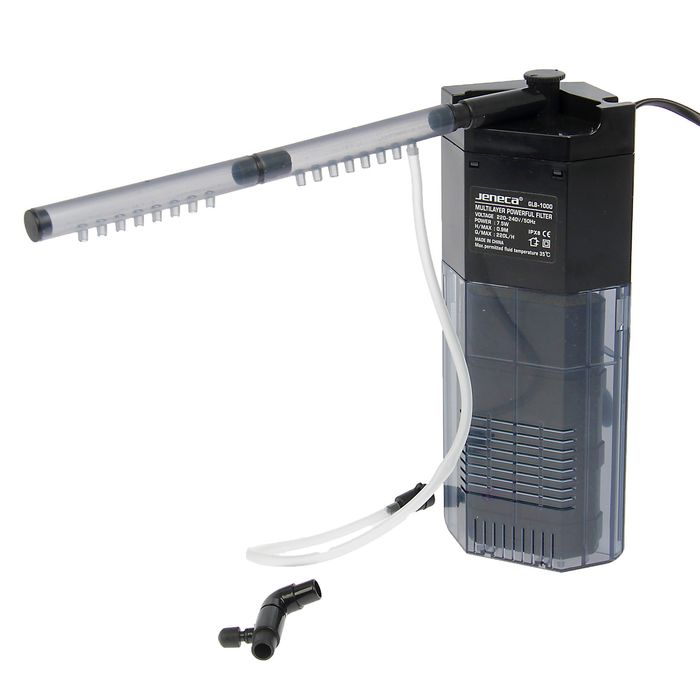 Внутренний фильтр с дождевальной флейтой Jeneca GLB-1000 угловой, 7,5 Вт, 220 л/ч, высота подъема во