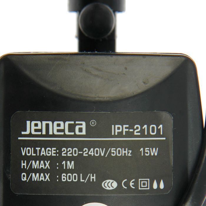 Внутренний фильтр с дождевальной флейтой Jeneca IPF-2101, 15 Вт, 600 л/ч, высота подъема воды 1 м