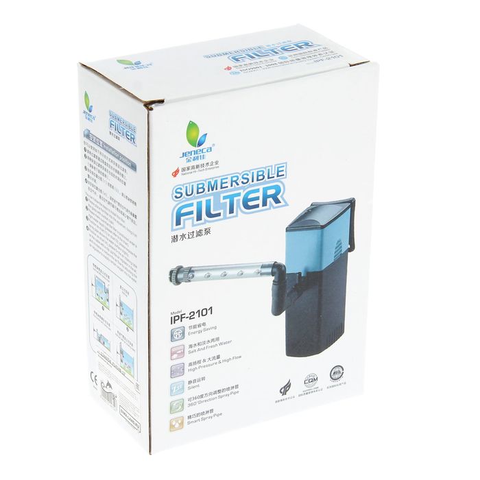 Внутренний фильтр с дождевальной флейтой Jeneca IPF-2101, 15 Вт, 600 л/ч, высота подъема воды 1 м