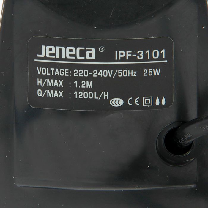 Внутренний фильтр с дождевальной флейтой Jeneca IPF-3101, 25 Вт, 1200 л/ч, высота подъема воды 1,2 м