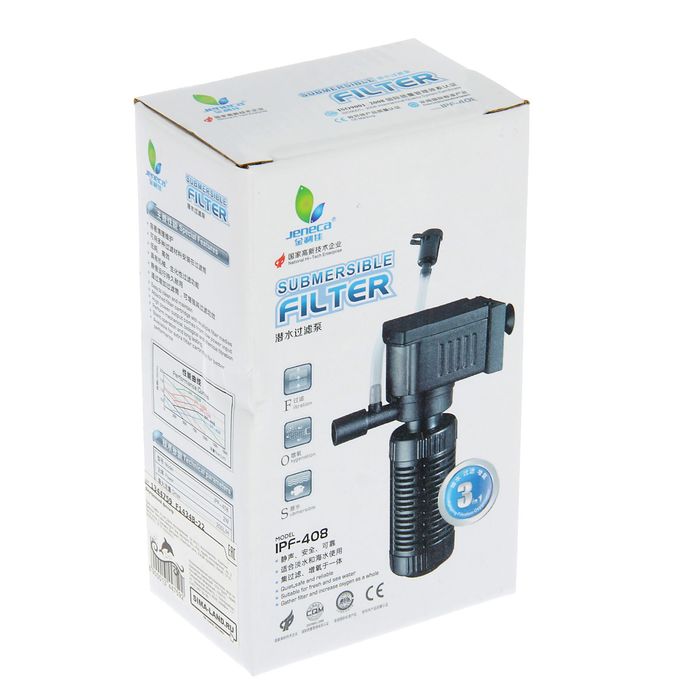 Внутренний фильтр Jeneca IPF-408, 2 Вт, 200 л/ч, высота подъема воды 0,45 м