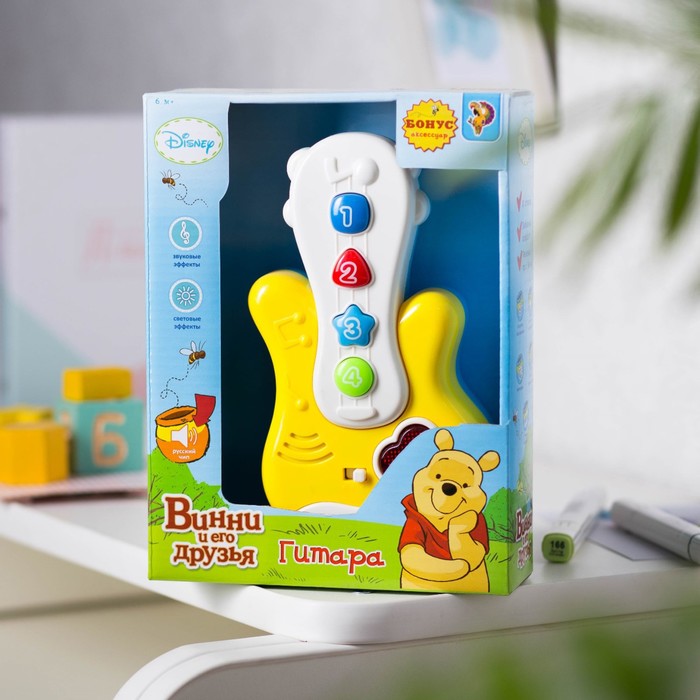 Игрушка музыкальная "Гитара" Винни и его друзья, свет, звук МИКС