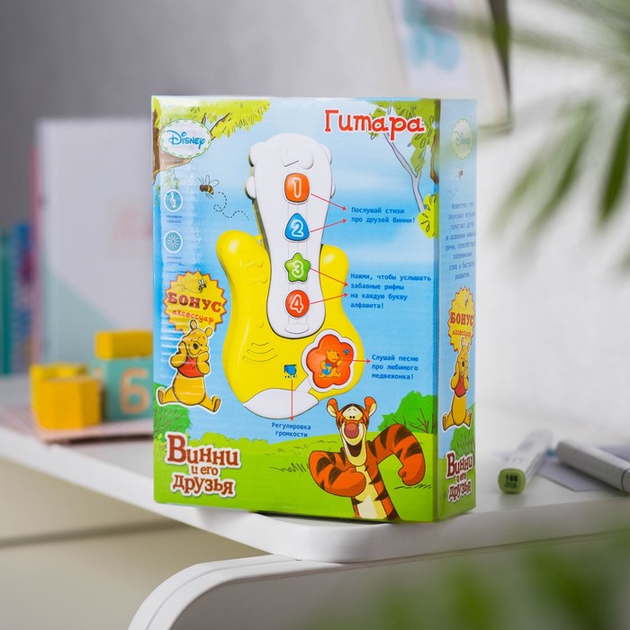 Игрушка музыкальная "Гитара" Винни и его друзья, свет, звук МИКС