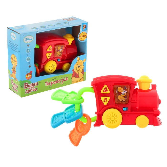Игрушка музыкальная "Паровозик" Винни и его друзья, свет, звук МИКС