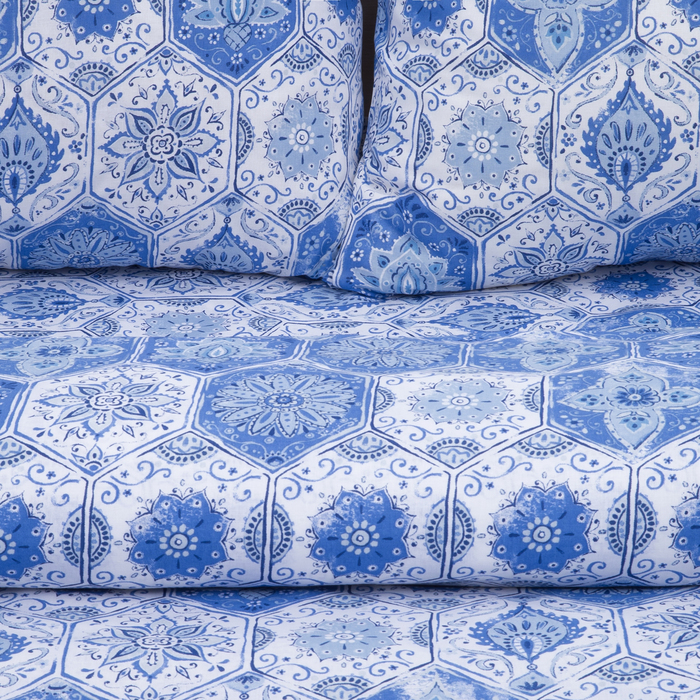 Постельное бельё "Этель" 2 сп., Майолика, размер 175х215 см, 200х220 см, 70х70 см - 2 шт., 100% хлопок, поплин, 125 г/м2