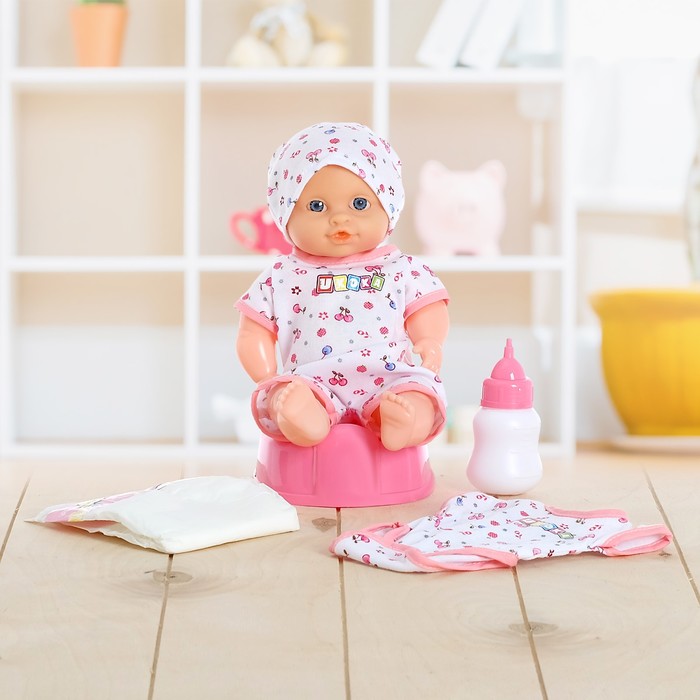 Пупс функциональный "Лялечка", писает, пьёт, с аксессуарами, МИКС