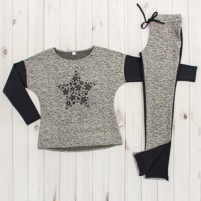 Комплект женский "Наоми" (джемпер, брюки), размер 44, цвет серый меланж