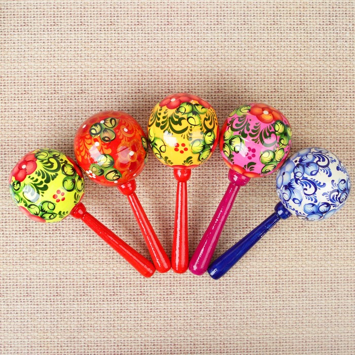 Погремушка круглая (расписная), МИКС