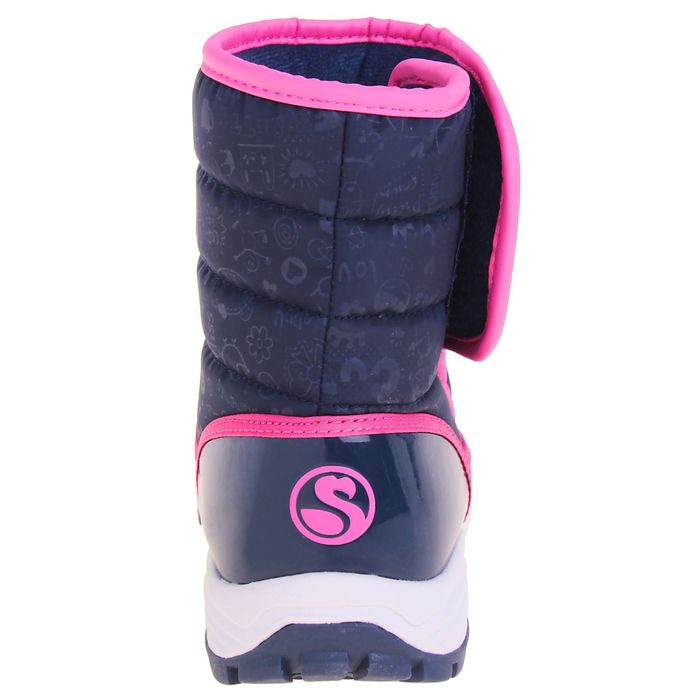 Дутики детские арт. W6NQ032, цвет синий/розовый, размер 33