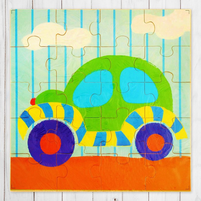 Пазл тонкий без основания "Зелёная тачка", 20 элементов