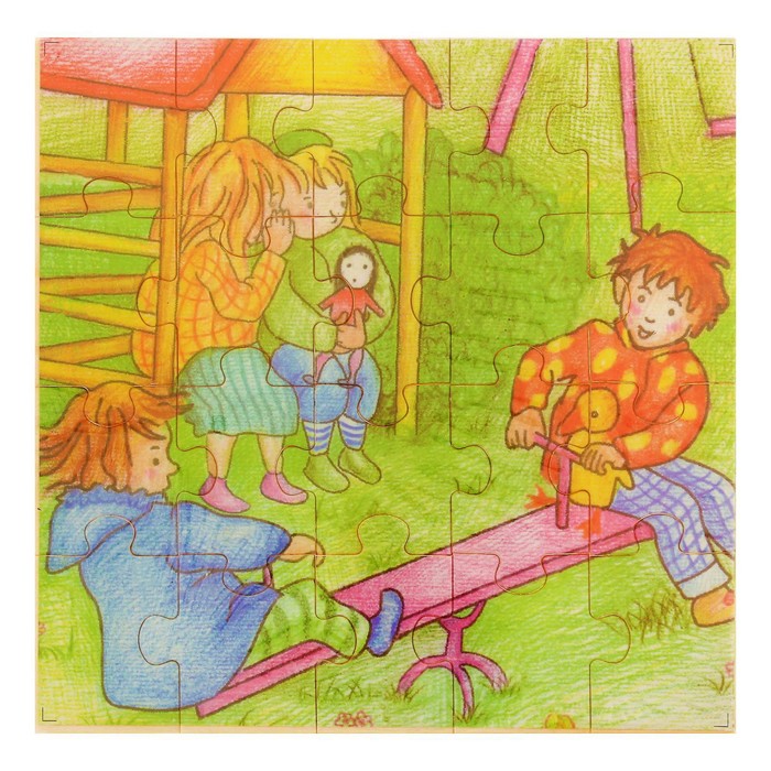 Пазл тонкий без основания "На качелях", 20 элементов