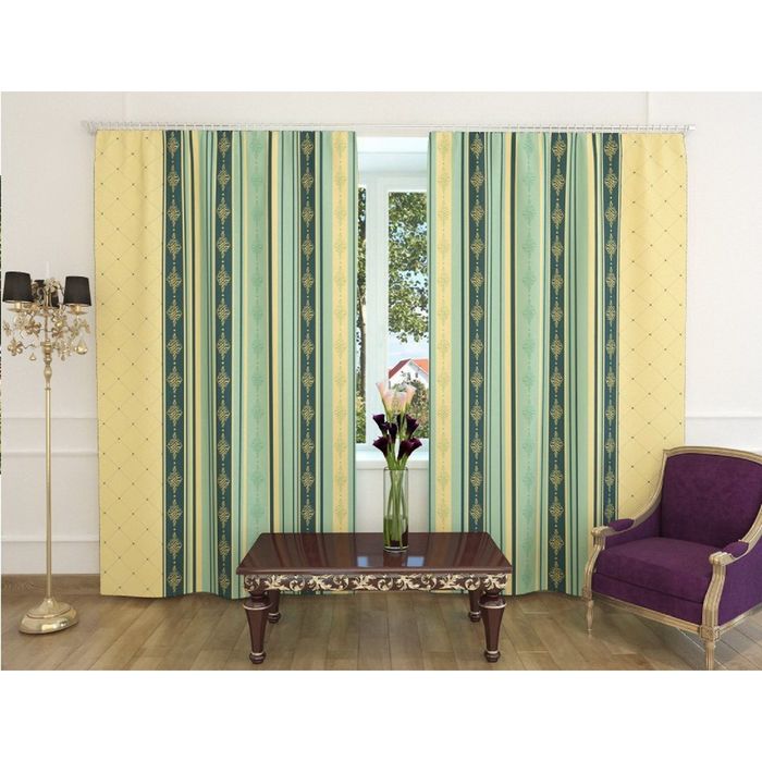 Фотошторы "Карла", ширина 150 см, высота 260 см, 2 шт, шторная лента, блэкаут