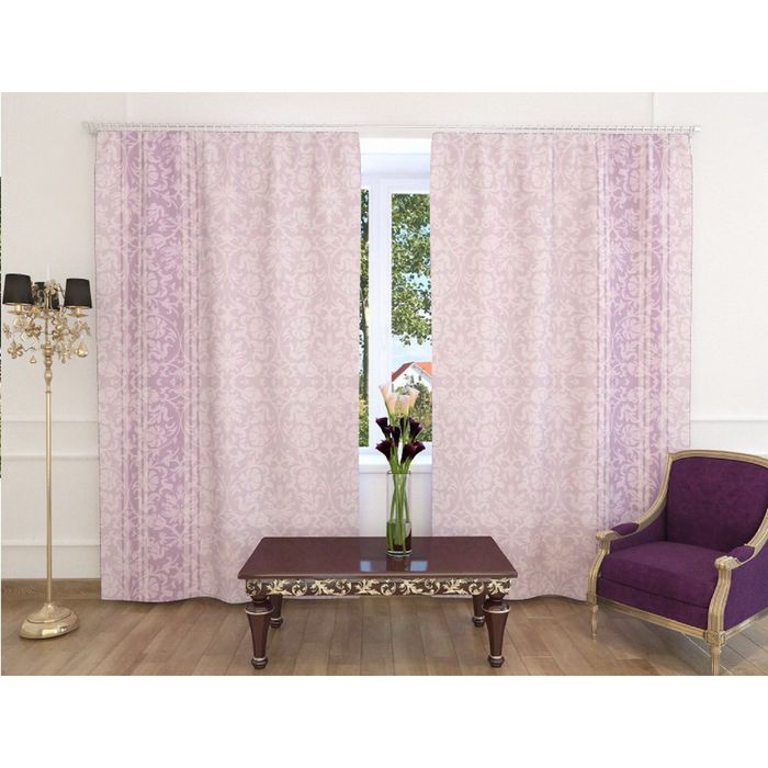 Фотошторы "Лидия", размер 150х260 см-2 шт., блэкаут