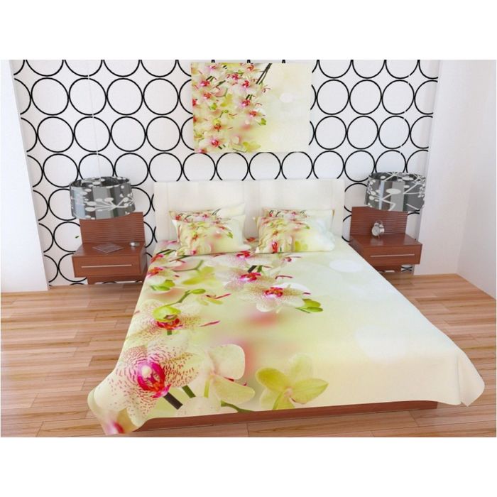 Фотопокрывало "Воздушная орхидея", ширина 145 см, длина 220 см, габардин