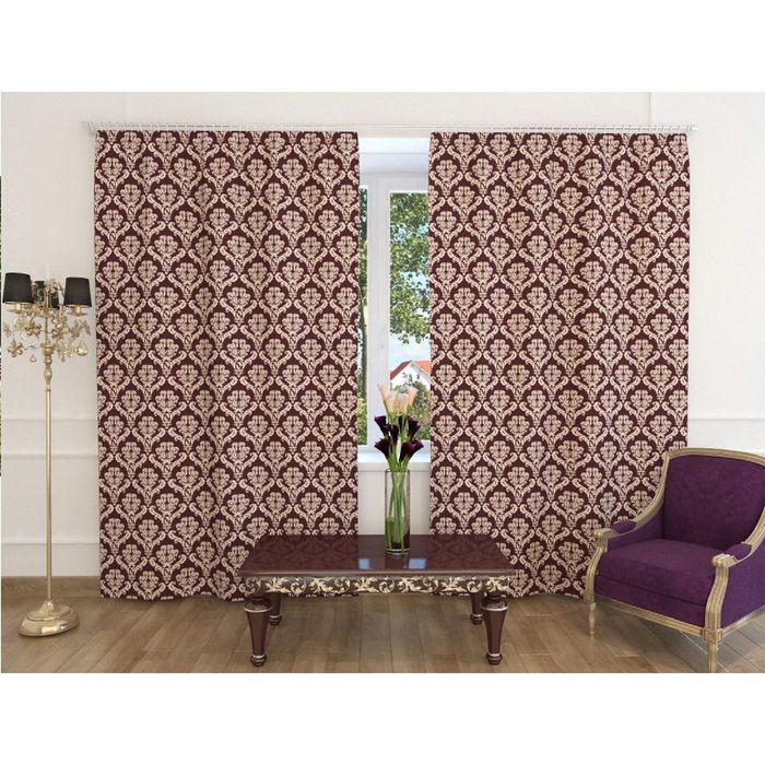 Фотошторы "Арта", ширина 150 см, высота 260 см, 2 шт, шторная лента, блэкаут