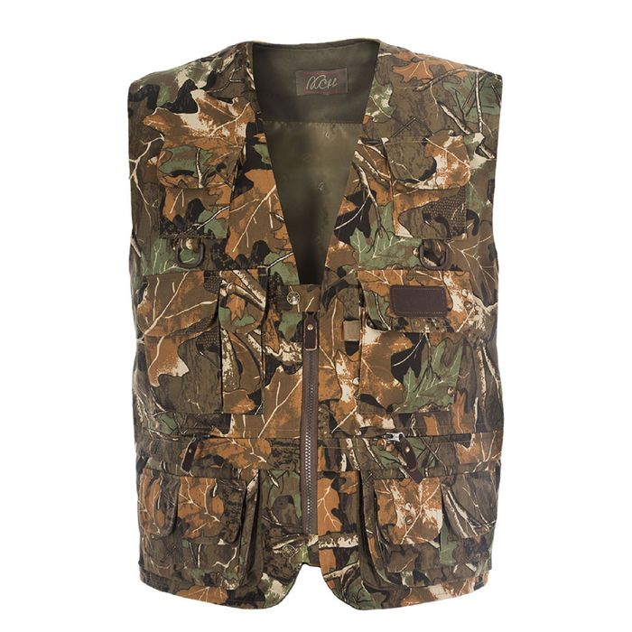 Жилет рыбака № 1, камуфляж «Дубок», размер 58-60