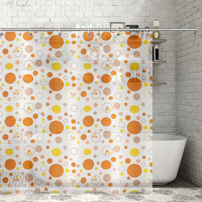 Штора для ванной 180х180 см "Оранжевое настроение"