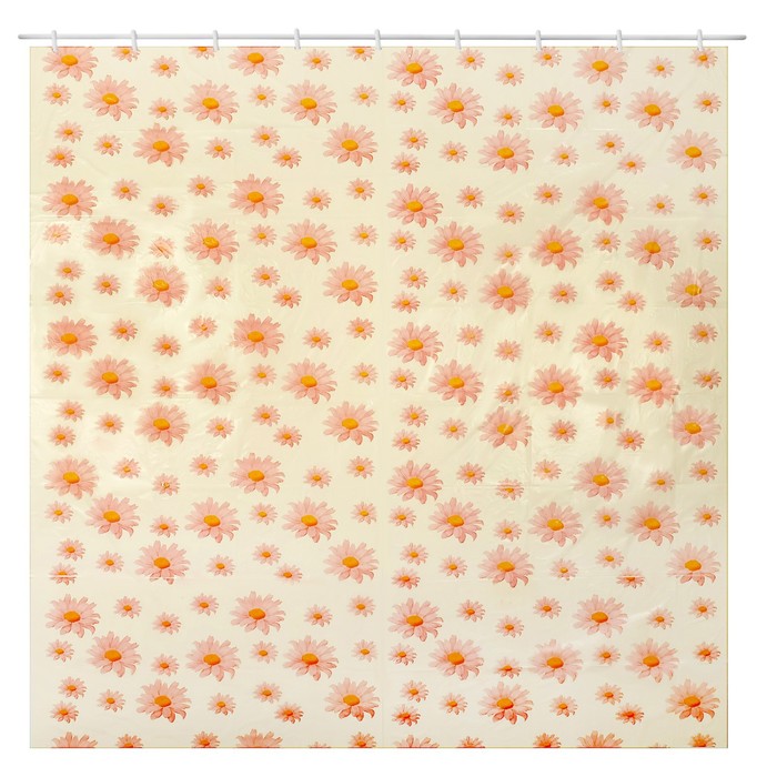 Штора для ванной 180х180 см "Ромашки", цвет МИКС