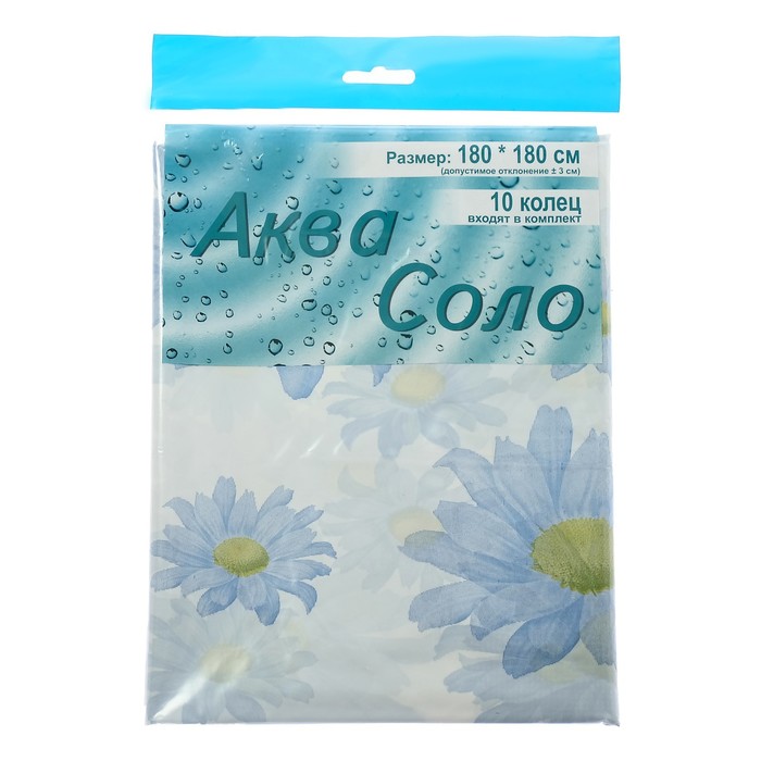 Штора для ванной 180х180 см "Ромашки", цвет МИКС