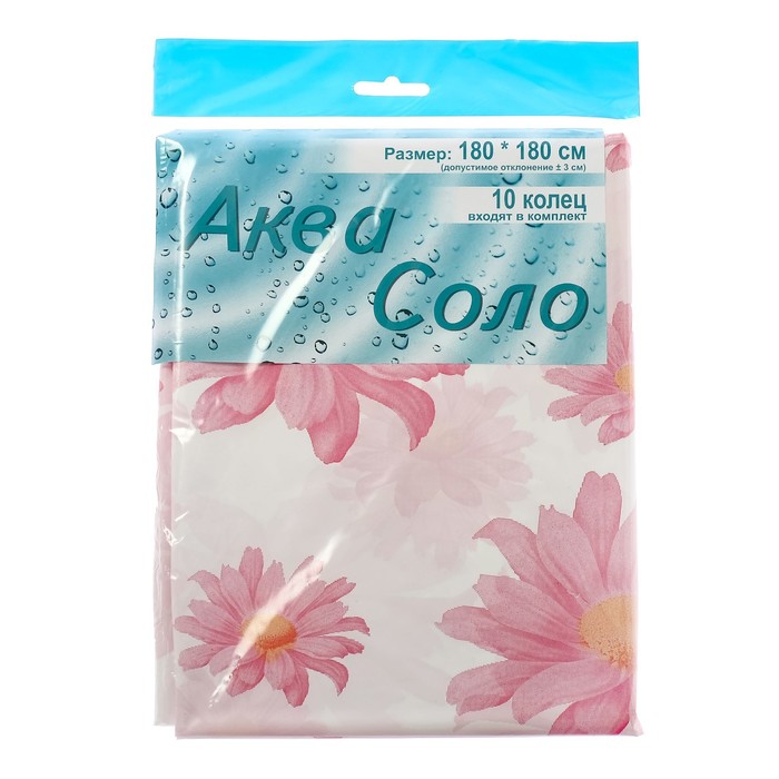 Штора для ванной 180х180 см "Ромашки", цвет МИКС